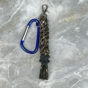 Paracord Braided Keychain Carabiner Key Ring Green Handmade Macrame Swivel Clasp